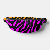 80er RETRO PINK ORANGE TIGER STRIPES FANNY PACK Bauchtasche (Ablage )