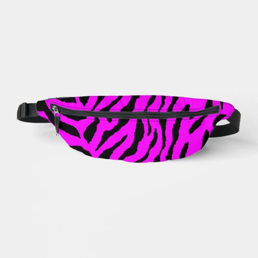 80er RETRO PINK TIGER STRIPES FANNY PACK Bauchtasche (Vorderseite)