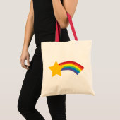 80er Retro-Pop-Regenbogen-Sternschnuppe-Tasche Tragetasche (Vorderseite (Produkt))
