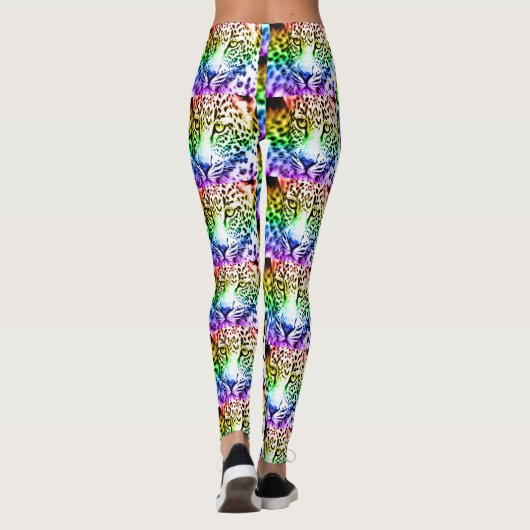 80er Retro Rainbow Leopard Leggings (Rückseite)