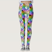 80er Retro Rainbow Leopard Leggings (Vorderseite)