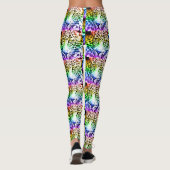 80er Retro Regenbogen Leopard Leggings (Rückseite)