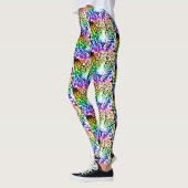 80er Retro Regenbogen Leopard Leggings (Links)