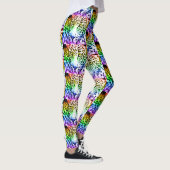 80er Retro Regenbogen Leopard Leggings (Rechts)