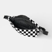 80er RETRO SCHWARZ-WEISS CHECKERBOARD FANNY PACK Bauchtasche (Offen)