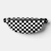 80er RETRO SCHWARZ-WEISS CHECKERBOARD FANNY PACK Bauchtasche (Ablage )