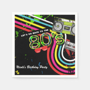 80er Retro-Spaß Geburtstagsfeier Spritzplatten Serviette