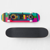 80er Retro-Stil Kassette Pop Art Skateboard (Horizontal)