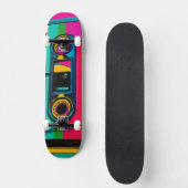 80er Retro-Stil Kassette Pop Art Skateboard (Vorderseite)