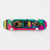 80er Retro-Stil Kassette Pop Art Skateboard (Horizontal)