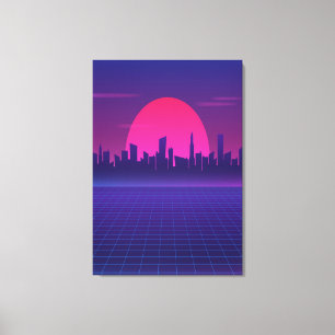 80er Retro Sun Leinwanddruck