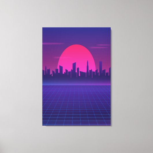 80er Retro Sun Leinwanddruck (Vorderseite)