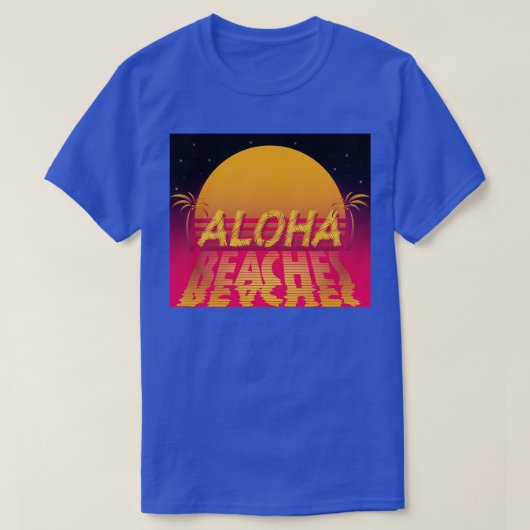 80er Retro Sunset Aloha Beach T-Shirt (Design vorne)