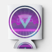 80er Retro Synthwave Grid Dosenkühler (Rückseite)