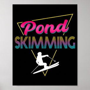 80er Retro-Teich-Skimming-Bekleidung Ski-Teich-Ski Poster