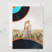 80er Retro Vinyl Record Foto Hochzeit Einladung (Rückseite)