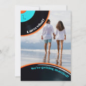 80er Retro Vinyl Record Foto Save the Date Einladung (Vorderseite)