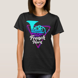 80er Retro Wave French Horn3 T-Shirt