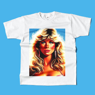 80er Retrowave Blonde Girl T-Shirt