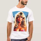 80er Retrowave Blonde Girl T-Shirt (Vorderseite)