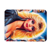 80er Retrowave-Frau Magnet (Horizontal)