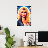 80er Retrowave Frau Poster (Heimbüro)