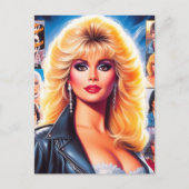 80er Retrowave Frau Postkarte (Vorderseite)