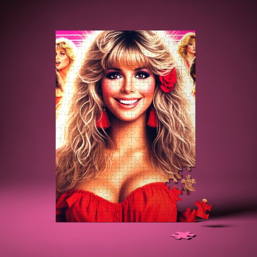 80er Retrowave-Frau Puzzle