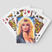 80er Retrowave Frau Spielkarten (Rückseite)