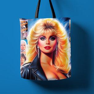 80er Retrowave Frau Tasche