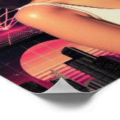 80er Retrowave Girl Poster (Ecke)