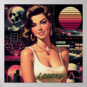 80er Retrowave Girl Poster (Vorne)