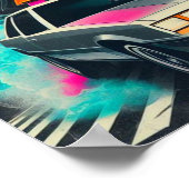 80er Retrowave Girl Poster (Ecke)