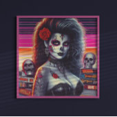 80er Retrowave Goth Girl Poster