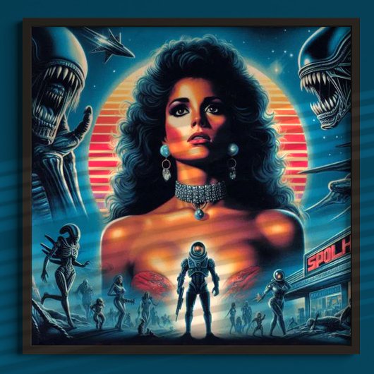 80er Retrowave Sci-fi-Frau Poster