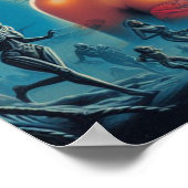 80er Retrowave Sci-fi-Frau Poster (Ecke)