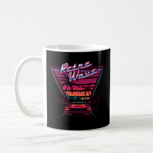 80er Retrowave Synthwave Liebe Wave Miami Beach Kaffeetasse (Links)