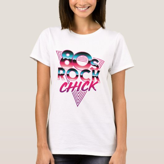 80er Rock Chick 1980er Music Lover T-Shirt (Vorderseite)
