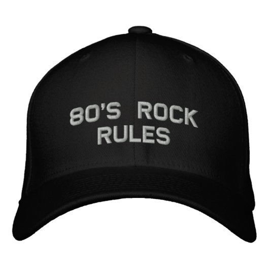 80er Rock Rules Hat-2 Bestickte Kappe (Vorderseite)