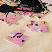 80er Rocker chick Sängerin Tinte Illustration Puzzle (Seite)