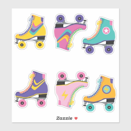 80er Roller Skate Aufkleber (Blatt)