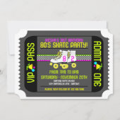 80er Rollerskate Ticket Style Party Einladungen (Vorderseite)