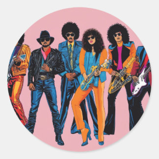 80er runder aufkleber