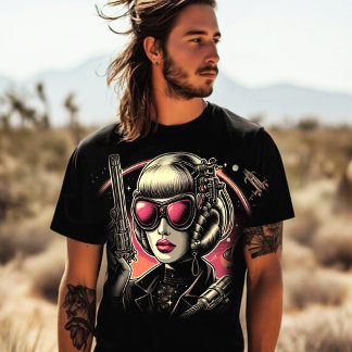 80er Sci-Fi Frau T-Shirt