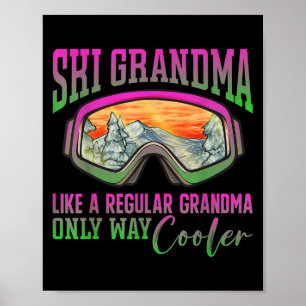 80er Ski Outfit Retro Ski Grandma Poster