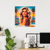 80er Sommerfrau Poster (Heimbüro)