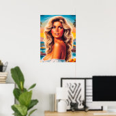 80er Sommerfrau Poster (Heimbüro)