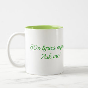 80er Songtexte Musik Quiz Liebhaber Nostalgie Zweifarbige Tasse