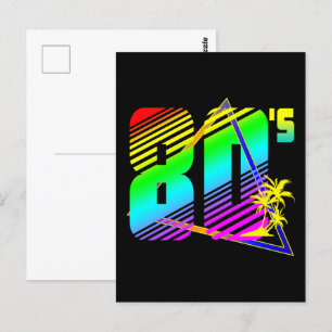 80er Sonnenuntergang Palmen Postkarte