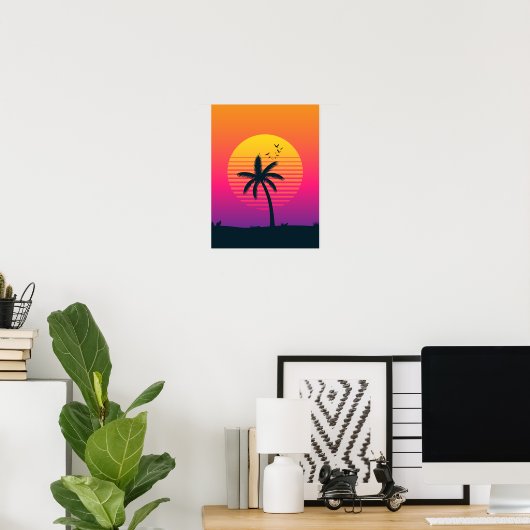 80er-Sonnenuntergang  Poster (Heimbüro)
